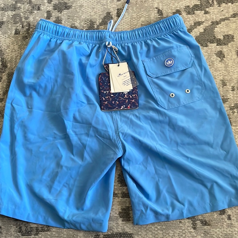 Peter Millar Seaside swim shorts medium. Light blue.
